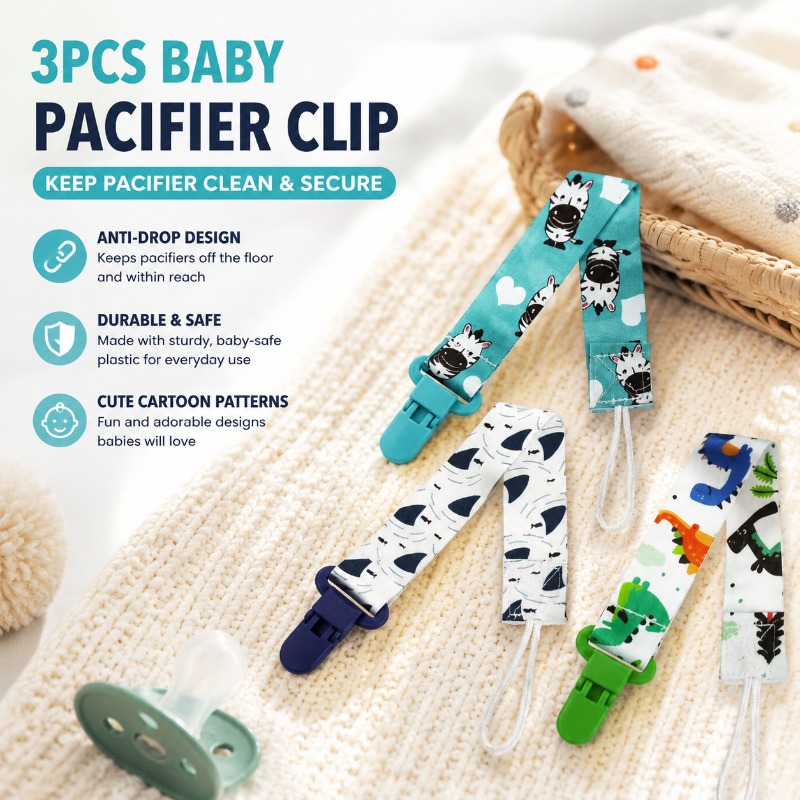 3PCS Baby Pacifier Clip with C - Baby Food Pacifier review and price