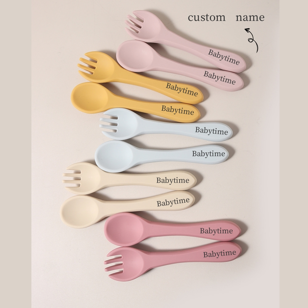 Custom Name 1 Pair Silicone Sp - Baby Food Utensil review and price