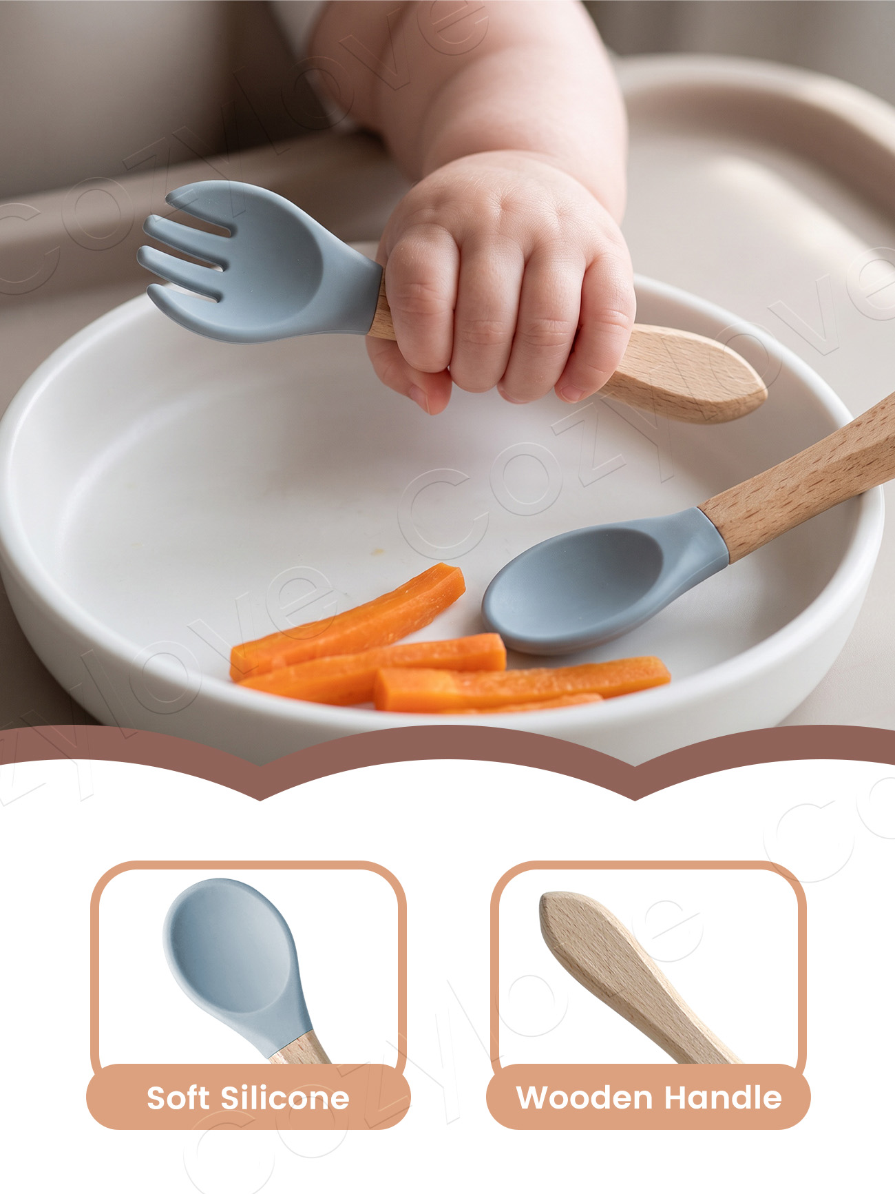 Baby Silicone Fork Spoon Set,  - Baby Food Natural review and price
