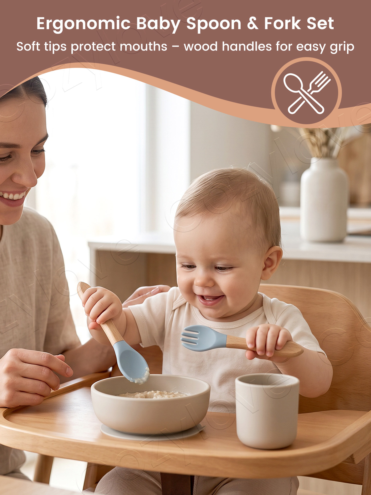 Baby Silicone Fork Spoon Set,  - Baby Food Natural review and price