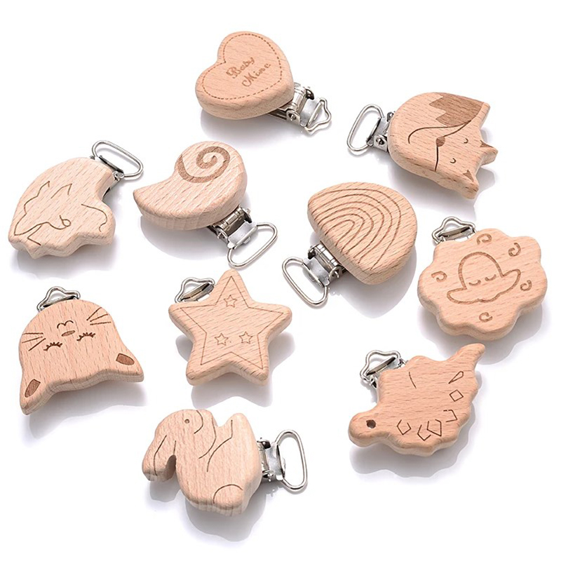 5Pcs Wooden Pacifier Clip Food - Baby Food Natural review and price