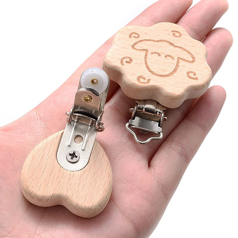 5Pcs Wooden Pacifier Clip Food - Baby Food Natural review and price